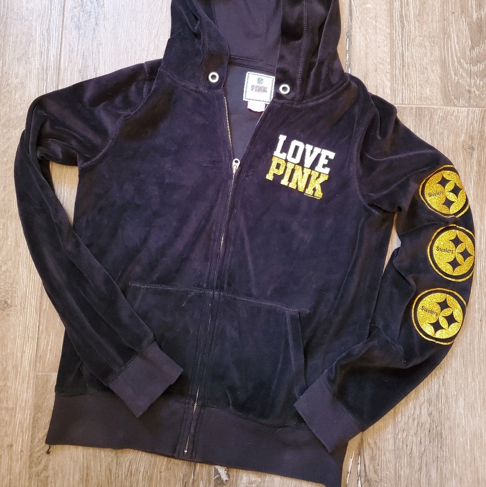 LOVE PINK velvet zipup STEELERS 1933